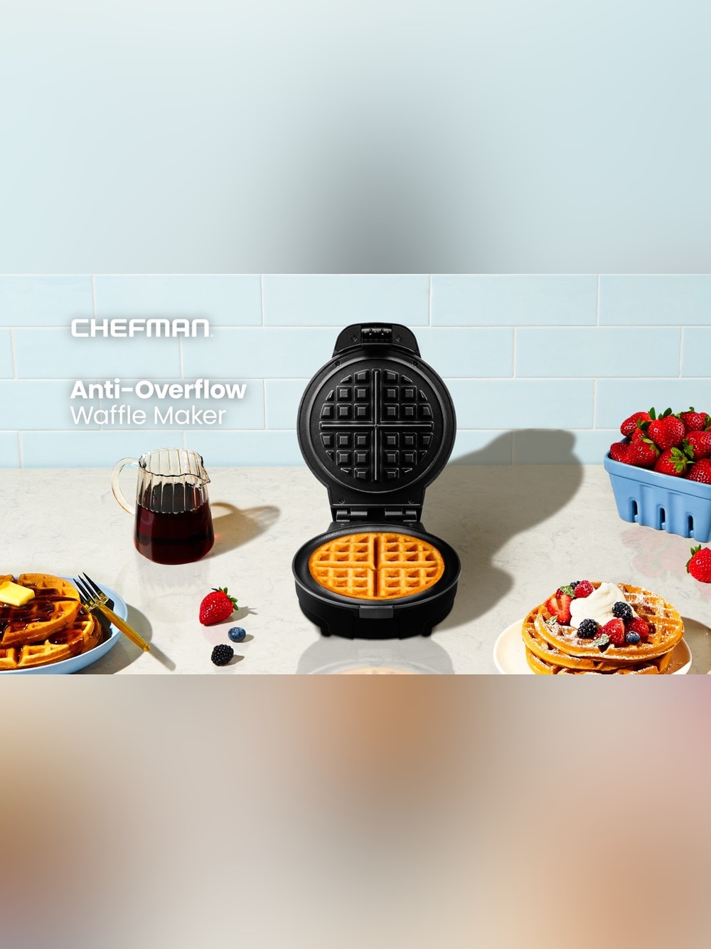 Chefman Anti-Overflow Waffle Maker - Picture 2 of 9